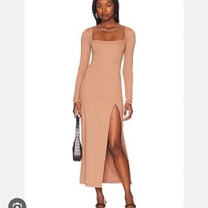 NWT - NBD Slit Midi Dress - Long Sleeve Dress with High Slit - M